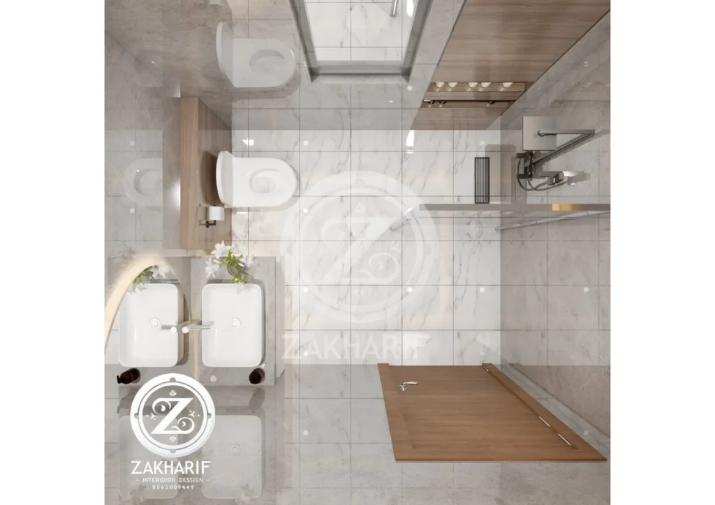 الأحواض والتشطيبات في تصميم حمام