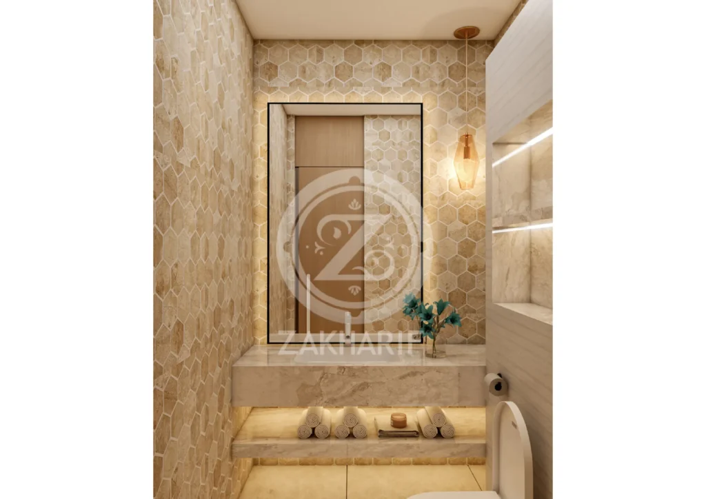 الأحواض والتشطيبات في تصميم حمام