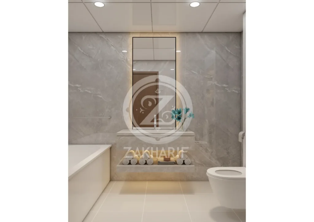 الأحواض والتشطيبات في تصميم حمام