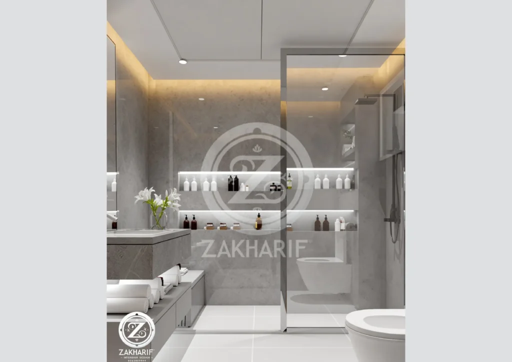 الأحواض والتشطيبات في تصميم حمام