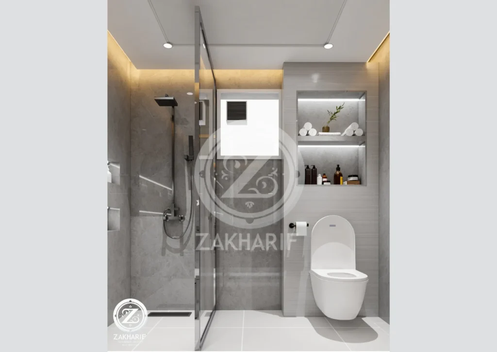 الأحواض والتشطيبات في تصميم حمام