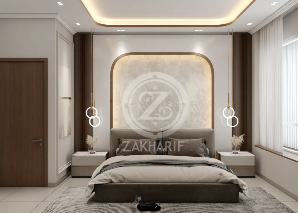 تفاصيل المساحة والأثاث ضمن تصاميم غرف النوم