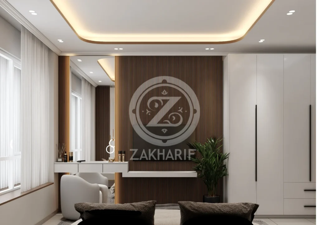 تفاصيل المساحة والأثاث ضمن تصاميم غرف النوم