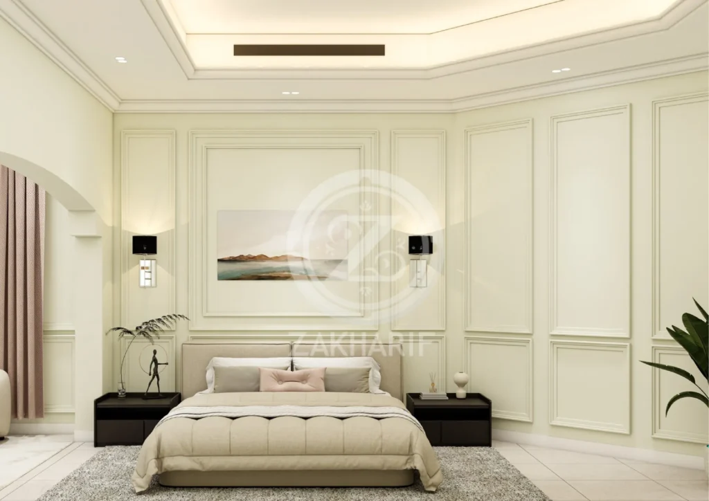 تفاصيل المساحة والأثاث ضمن تصاميم غرف النوم