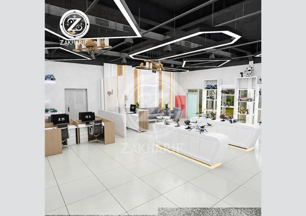 تصميم داخلي وتجهيزات ضمن المساحات التجارية