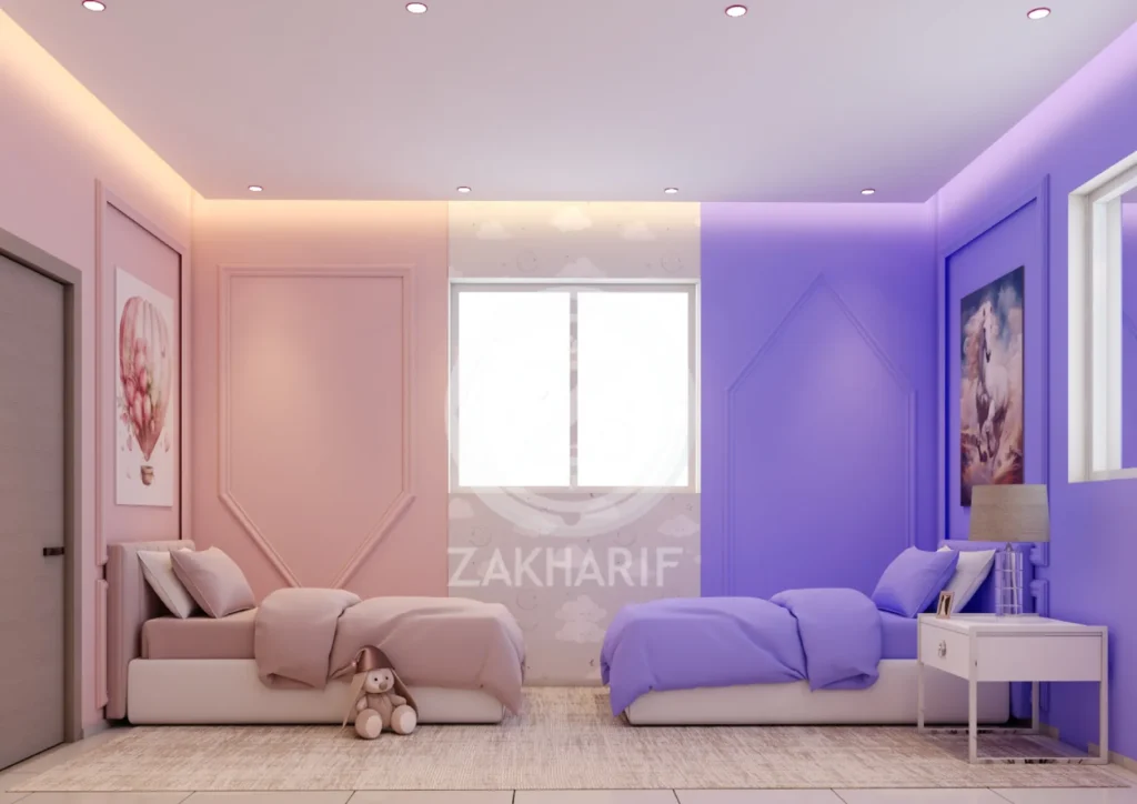 تفاصيل الألوان والأثاث ضمن تصاميم مساحات الأطفال
