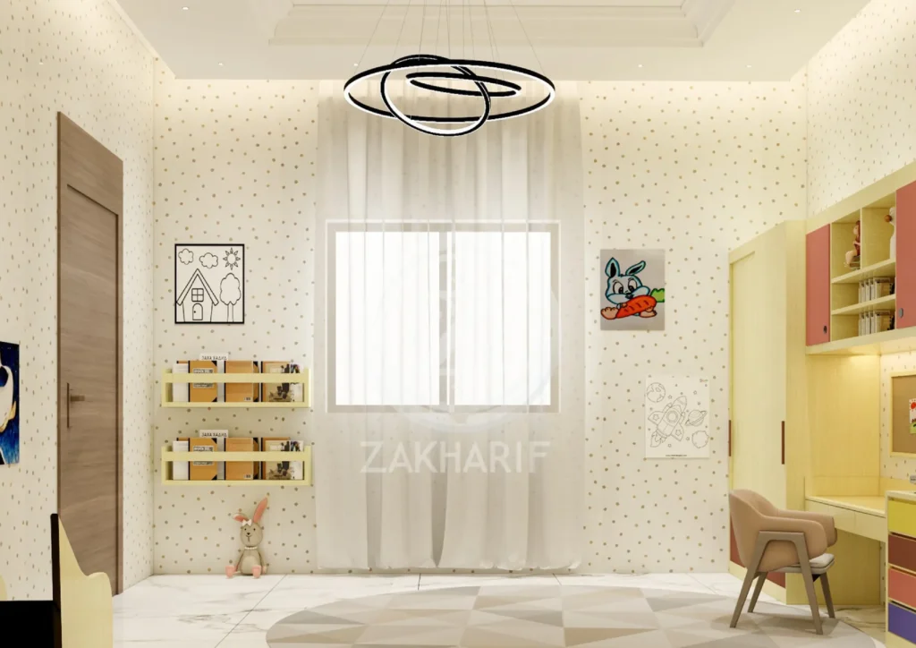 تفاصيل الألوان والأثاث ضمن تصاميم مساحات الأطفال