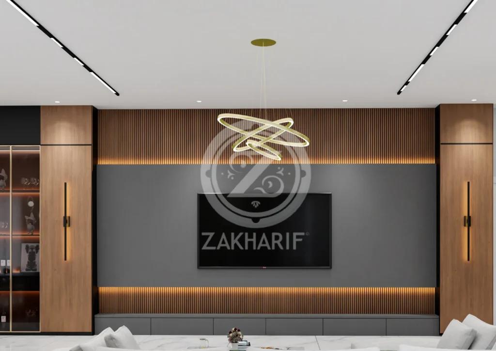 تكوين المساحة والأثاث في تصميم داخلي سكني