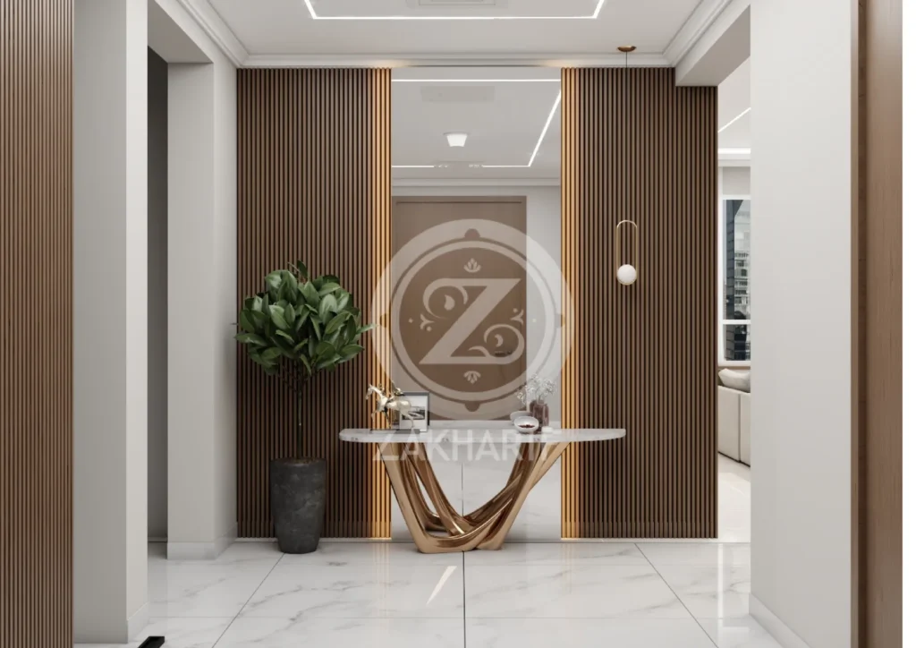 تكوين المساحة والأثاث في تصميم داخلي سكني