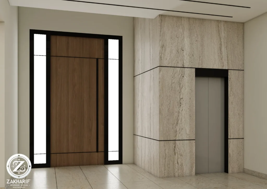 تكوين المساحة والأثاث في تصميم داخلي سكني