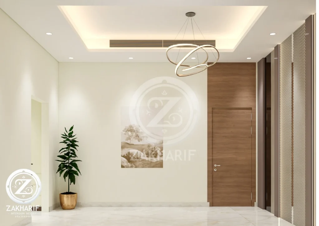 تكوين المساحة والأثاث في تصميم داخلي سكني