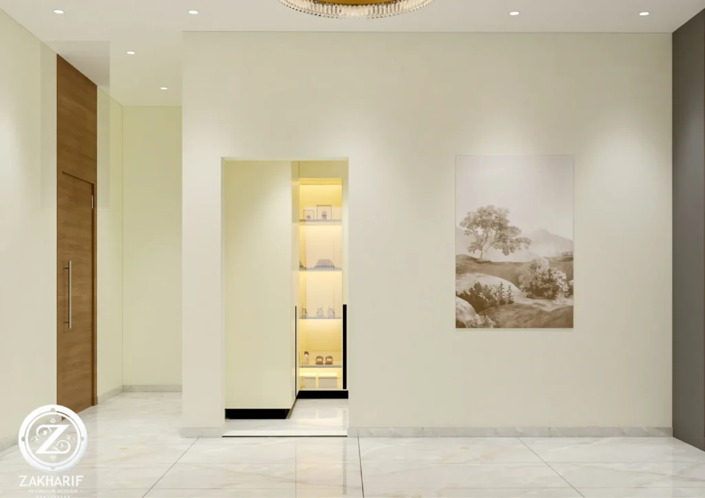 تكوين المساحة والأثاث في تصميم داخلي سكني
