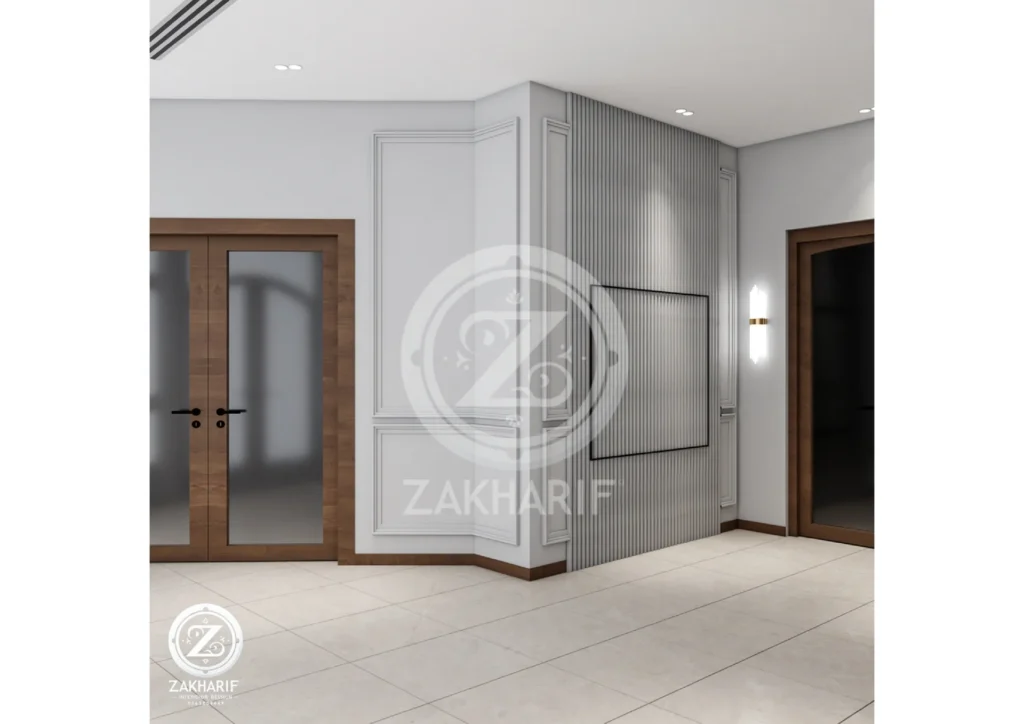 تكوين المساحة والأثاث في تصميم داخلي سكني
